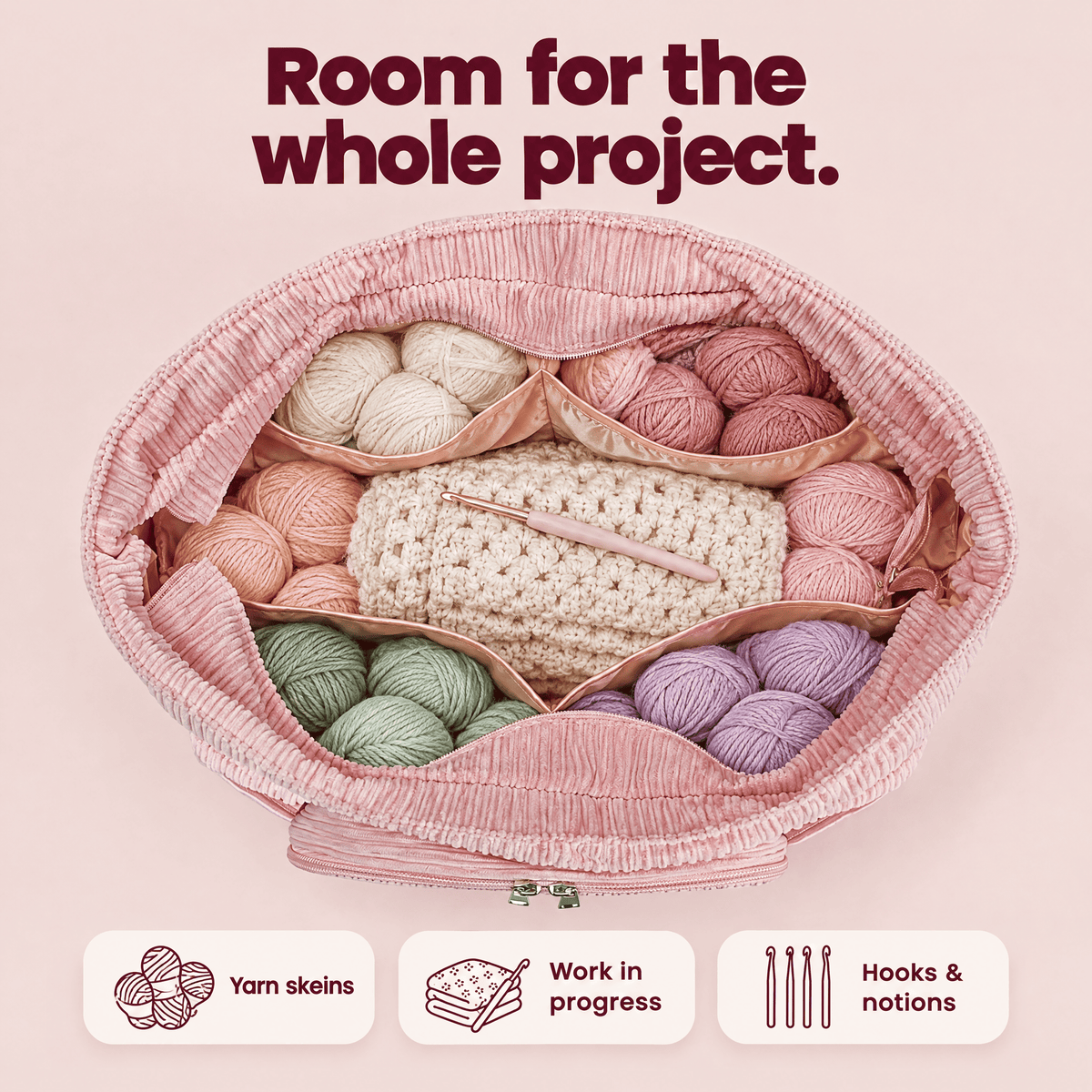 Yarnaroo™ Crochet Organizer Bag
